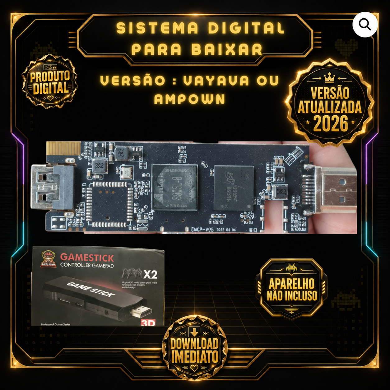 Imagem Para Game Stick GD10 4.6 VAYAVA OU AMPOWN (S905L) V2.5 2026