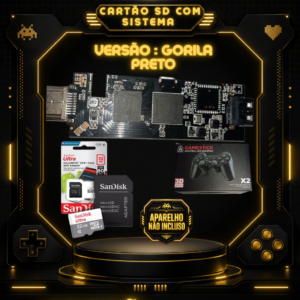 cartão para game stick gd10 4.6 gorila preto (s905l)