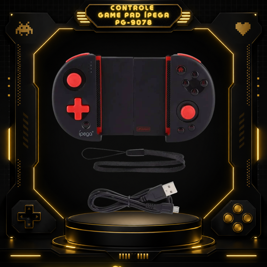Controle Gamepad iPega PG-9087S Red Knight Bluetooth para Android, PC e PS3