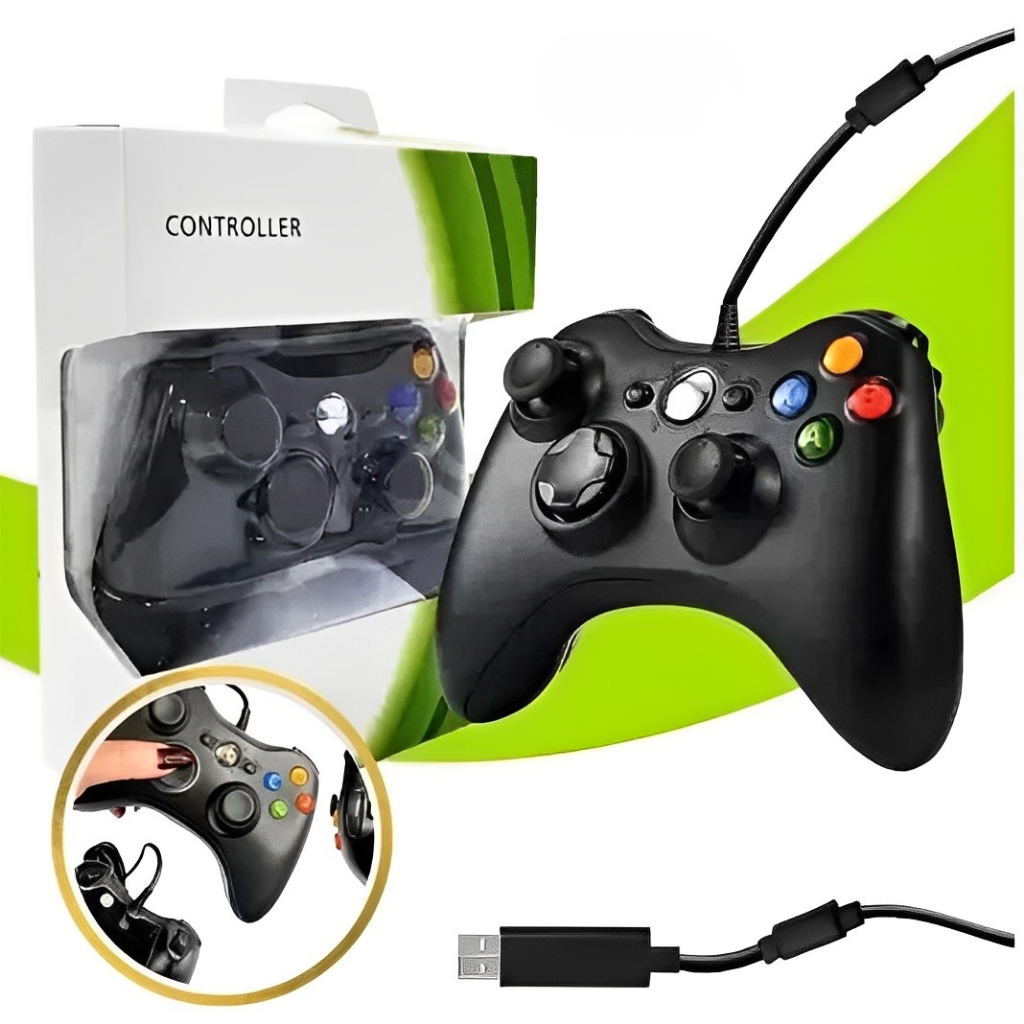 Controle Xbox 360 Com Fio (Similar)