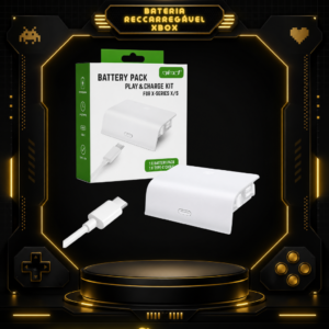 Bateria Recarregável para Controle Xbox Series X/S Branca com Cabo USB-C Play Charge Kit