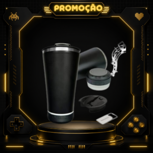 Copo Térmico Com Caixinha De Música Bluetooth 420ML Música (Preto)