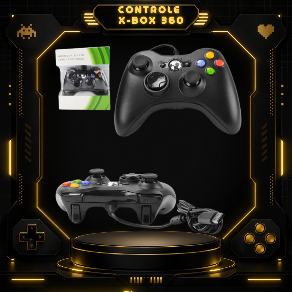 Controle Xbox 360 Com Fio (Similar)