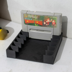 Porta Cartuchos Super Nintendo Japonês 6 Slots Preto PLA Impressão 3D