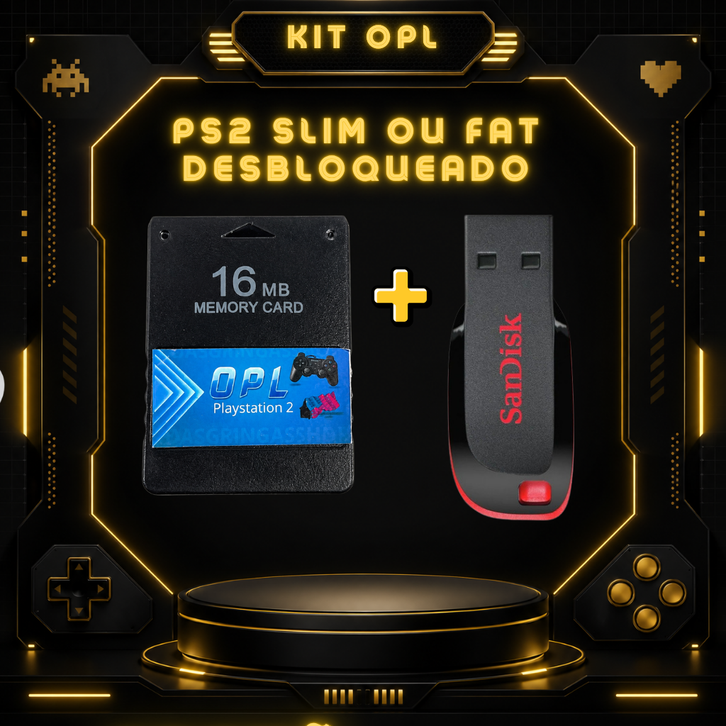 Kit OPL Para Ps2 Slim ou Fat Desloqueado