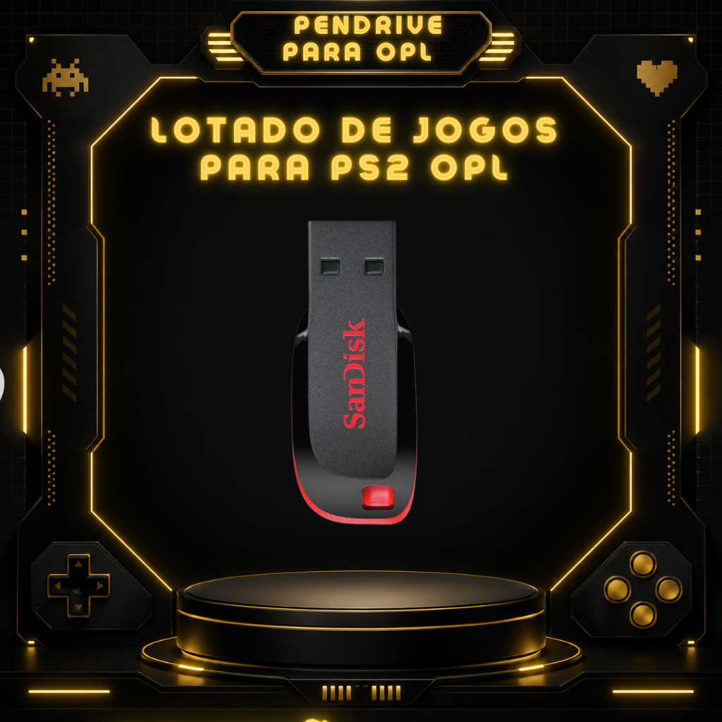 Pendrive Lotado De jogos para Ps2 Com OPL